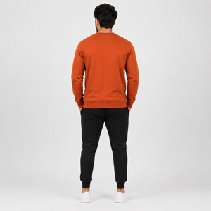 Construction légère Coupe athlétique confortable Détails côtelés Sweat-shirt de sport pour homme Tissu respirant en polyester et coton - Product Image 2