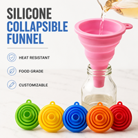Entonnoir en silicone pliable épaissi pour le remplissage de bouteilles, outil de cuisine mini portable résistant à la chaleur, entonnoir pour bocaux, vente en gros, personnalisation OEM