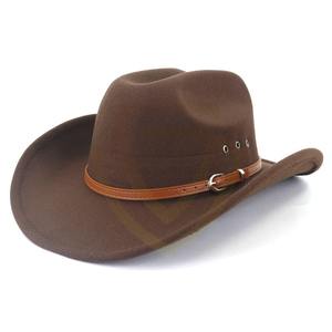 Chapeaux de cowboy pour hommes en cuir de vache, style western, vente en gros, chapeaux de cowboy personnalisés - Product Image 1
