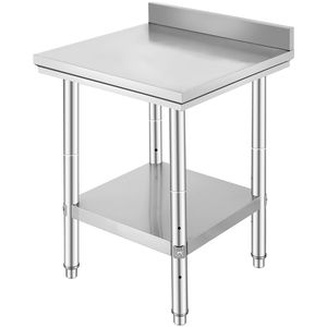 Tavolo da Lavoro Commerciale in Acciaio Inox 24x24x35 - Banco da Lavoro in Metallo Resistente 24x24x35 - Product Image 1
