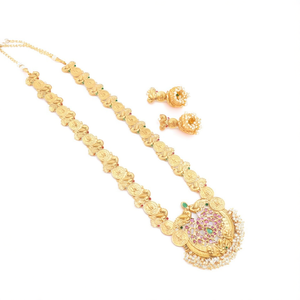 Fashion Jewelry Set Coin Style Peacock Embellished Lightweight Kemp Necklace - Product Image 2
