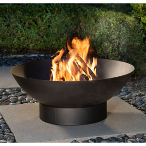 Brasero rond en fer de grande qualité, grand foyer extérieur pour jardin, en acier thermolaqué noir, pour brûler du bois. - Product Image 6