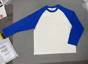 Chemises à manches longues décontractées de haute qualité personnalisées avec contraste de couleurs, en coton, imprimées à l'écran, col côtelé surdimensionné, t-shirts pour hommes - Product Image 3