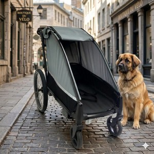 Remorque de vélo pour animaux de compagnie KS-6200 OEM/ODM, cadre en aluminium léger, suspension indépendante, tissu résistant à l'eau 600D - Product Image 5