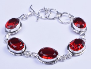 925 Sterling Silver Gemstone Bracelet, Faceted Crystal Gemstone Silver Jewelry, Antique Oxidized Jewelry Supplier wholesaler - Product Image 3