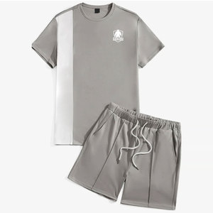 ชุดเสื้อยืดและกางเกงขาสั้นผู้ชายคอลเลคชั่นใหม่ปี 2026 ขายส่งสำหรับฤดูร้อน เนื้อผ้าเนื้อเดียวกัน ยืดหยุ่นได้ ระบายอากาศดี เป็นมิตรกับสิ่งแวดล้อม คุณภาพสูง - Product Image 1
