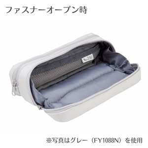 Raymay Fujii Twiny Trousse à crayons à double compartiment, pochette à stylos en polyester de grande capacité avec poche en filet pour l'école et le bureau - Product Image 3