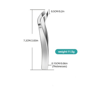 Coupe-cuticules de précision mini 7,2 cm en acier inoxydable, ouverture large, lame courbée, outil portable pour ongles, usage adulte - Product Image 1
