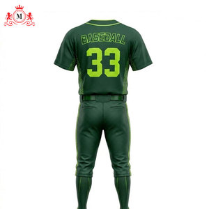 Conjunto de Uniforme de Béisbol Verde para Hombre con Ribete Amarillo Neón y Número 33, Material de Poliéster Transpirable para Adultos - Product Image 2