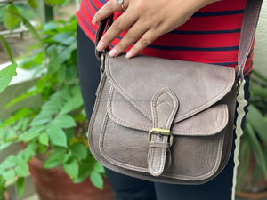 Sac à main en cuir véritable pour femme, sacoche fait main, collection - Product Image 2