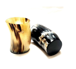 Buffalo Cow Horn Shot Glass 100 % Natural Horn Viking Horn Glass for Hotel Home and Restaurant Kitchen and Table Use - Product Image 1