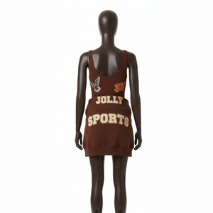 ชุดอาบน้ำผ้าโพลีเอสเตอร์ผสมสแปนเด็กซ์เนื้อนุ่ม ระบายอากาศได้ดี 220 GSM สีน้ำตาล พร้อมปักโลโก้ตามสั่ง สำหรับผู้หญิง - Product Image 5