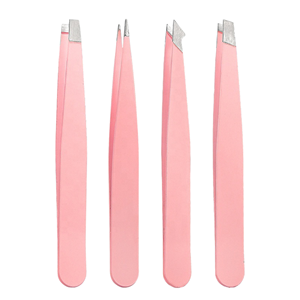 Pinzas de Cejas Profesionales de Acero Inoxidable Duraderas al por Mayor de Fábrica, Juego de Pinzas para Cejas con Logotipo Personalizado, Modernas, Planas y Inclinadas - Product Image 1