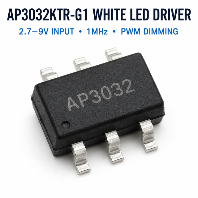 Stock AP3032KTR-G1 White LED Step up Converter IC 1MHz PWM Dimming Boost Backlight Driver 2.7V to 9V SOT23-6 PMIC Chip