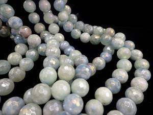 Perles de pierres précieuses aquamarine mystique naturelle, facettées, rondes, de haute qualité, idéales pour la fabrication de bijoux - Product Image 2