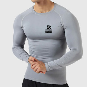 Customized Your Own Logo <b>Men</b> <b>Compression</b> <b>Shirts</b> Quick Dry Breathable Eco-Friendly Spandex/Polyester Long Sleeves High Quality - Product Image 3