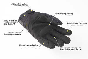 Guantes de Motociclismo Premium con Protección Rígida en los Nudillos, Guantes de Cuero para Motocicleta de Dedo Completo - Product Image 3