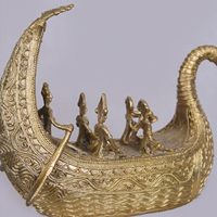 Beautiful miniature brass musical instrument set featuring an elegant sitar and small holy pots, available at wholesale prices.