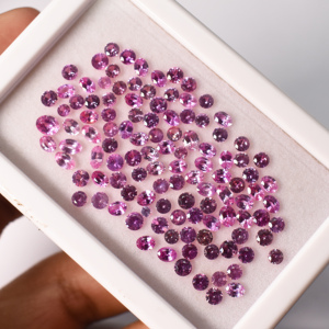 Saphir rose naturel, formes ronde et ovale, taille variée, non chauffé et non traité, pierres précieuses en vrac pour la création de bijoux - Product Image 4