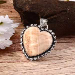 Natural Calcite <b>Heart</b> Pendant 925 Sterling Silver Gemstone Jewelry For Women Men Handmade Elegant Gift - Product Image 2