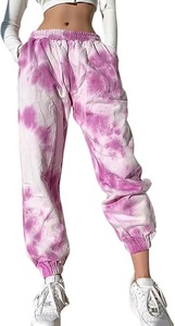 Pantalones Deportivos de Moda Ecológicos con Estampado Tie-Dye Personalizables para Mujer, Ropa Urbana Cómoda con Cintura Ajustable con Cordón - Product Image 3