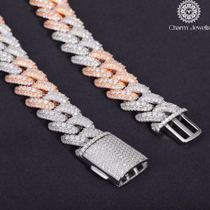 Charm Jewells Moissanite <b>Statement</b> <b>Necklace</b> 14K Gold Plated Link Chain IGI Certified Hip Hop Luxury Unisex Party Jewelry - Product Image 3