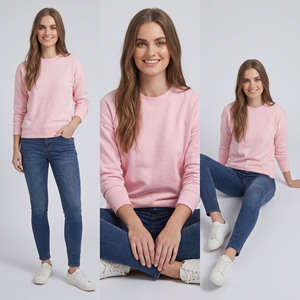 Women's Fleece Crewneck <b>Sweatshirt</b> <b>Long</b> Sleeve Loose Fit Fleece <b>Sweatshirts</b> <b>Ladies</b> Pullover Baggy <b>Sweatshirts</b> Women - Product Image 6