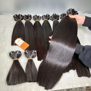 Listo para enviar, paquete de extensiones de cabello humano vietnamita crudo de un solo donante, máquina de extensiones de cabello de trama dibujada Doble - Product Image 5