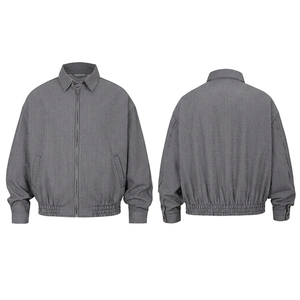 Blouson bomber unisexe 100% coton, style américain, streetwear décontracté, fermeture éclair, détail bouton, veste d'automne et d'hiver légère - Product Image 4