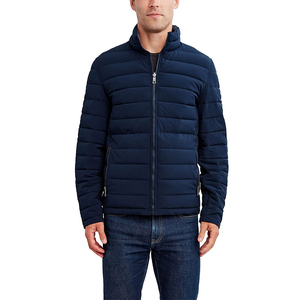 Mens Short Puffer Jacket Lightweight Warm <b>Quilted</b> Zip Front <b>Winter</b> Outerwear Water Resistant OEM ODM Custom Factory Wholesale - Product Image 1