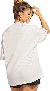 T-shirt d'été décontracté surdimensionné à manches courtes pour femme, grande taille, avec motif graphique, personnalisé OEM, en spandex écologique avec boutons - Product Image 5