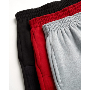 Shorts de sport décontractés pour hommes, couleur unie, en coton, style Bermuda, pour la course à pied, en tissu tricoté, pour l'entraînement des garçons - Product Image 2