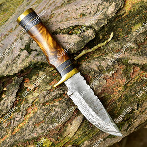 Cuchillo EDC de Hoja Fija de Acero de Damasco Hecho a Mano con Soporte OEM/ODM Personalizado, Venta al por Mayor para Caza, Camping, Pesca, Supervivencia Táctica - Product Image 2