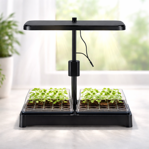 Lampe de croissance LED réglable pour semis <span class=keywords><strong>avec</strong></span> deux plateaux de germination - Kit de démarrage pour plantes d'intérieur, compatible hydroponique et sol - Product Image 3
