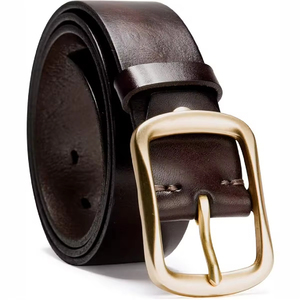 Genuine Leather Casual <b>Belt</b> Cow Hide Solid Black Pin <b>Buckle</b> <b>Silver</b> Rectangular Breathable 3.5cm 110-130cm AL SWANS INTERNATIONAL - Product Image 3