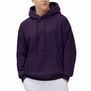 Sweat-shirt à capuche unisexe, coupe classique, 100 % coton molletonné, décontracté, avec poches, pour l'hiver, respirant, tricoté, couleur unie - Product Image 2