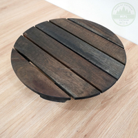 Support de Jardinière Roulant Vintage Minimaliste en WPC Sculpté à la Main avec Roues Verrouillables et Freins, Écologique et Biodégradable, Capacité 150KG pour Jardin