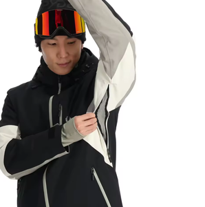 Chaqueta de Esquí y Snowboard para Hombre, Impermeable, Cortavientos, Transpirable, con Estampado, Cierre de Cremallera, con Capucha y Calefacción, Color Negro - Product Image 3