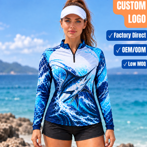 Chemise à manches longues pour femmes UPF 50+ Protection solaire UV Randonnée Pêche Natation Activités de plein air - Product Image 1