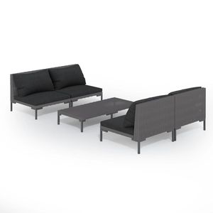 Ensemble de salon d'extérieur gris foncé pour jardin, pour divertissements en plein air - Product Image 2