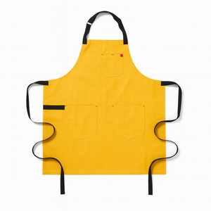 Hot Selling Wholesale Leather Canvas Barber <b>Apron</b> Crossback Salon <b>Apron</b> with Pockets - Product Image 6