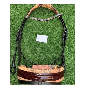 บังเหียนม้าอังกฤษแบบพรีเมี่ยมบุด้วยพลอยเทียมนุ่มตกแต่งทนทานแบบพกพาผู้ผลิตขายส่งมีทั้งหมด - Product Image 1