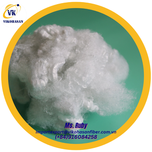 Fibres courtes de polyester recyclé 15D H Slick White, fibres courtes creuses recyclées 100% polyester pour la fabrication de coton ignifuge - Product Image 5