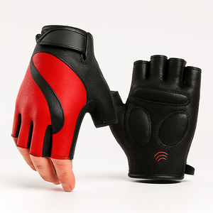 Gants de cyclisme unisexes en cuir écologique pour sports d'hiver, sans doigts, antidérapants, absorbant les chocs, respirants - Product Image 5