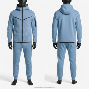 Survêtement gris à capuche pour homme, design personnalisé OEM, sweat-shirt à fermeture éclair intégrale avec poches latérales, vêtements de sport décontractés, tenue d'automne - Product Image 3
