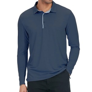 Camisa de Manga Larga para Hombre, Transpirable, de Algodón Mercerizado, Personalizable, Informal, para Golf, de Primera Calidad, con MOQ Bajo - Product Image 2
