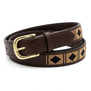 NUEVO Cinturón de Cuero Genuino de Vaca Marrón Vintage para Hombre con Hebilla Dorada con Letra D, Correa Casual - Product Image 3
