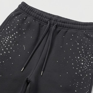Survêtements d'hiver pour hommes, streetwear écologique, respirant, à capuche, avec strass, 100% coton molletonné - Product Image 6