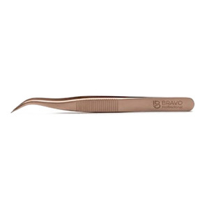 แหนบถอนขนตามืออาชีพแหนบขนตาสีดำกันลื่นทำจากสเตนเลสสตีลสีโรสโกลด์ - Product Image 2