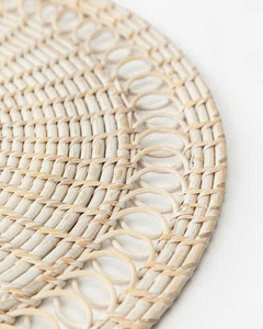 Mantel Individual Artesanal de Ratán Blanqueado para Decoración de Mesa, Estilo Boho Ecológico para el Hogar - Product Image 2